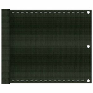 vidaXL Écran de balcon Vert foncé 75x500 cm PEHD
