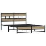 vidaXL Cadre de lit en métal sans matelas chêne sonoma 135x190 cm
