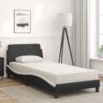 vidaXL Lit avec matelas Dover noir et blanc 90x200 cm similicuir