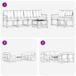 vidaXL Ensemble de canapés d'extérieur 7 Pièces Naturel et Beige