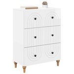 vidaXL Armoire à tiroirs Blanc brillant 66 x 34 5 x 90 cm