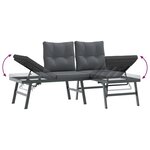 vidaXL Bancs de jardin avec coussins lot de 2 acier enduit de poudre
