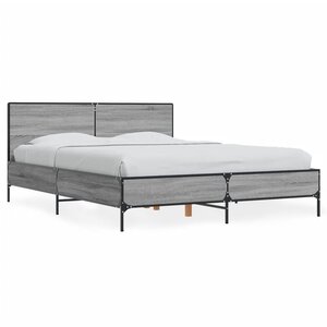 vidaXL Cadre de lit sans matelas sonoma gris 120x190 cm