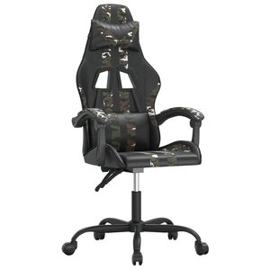 vidaXL Chaise de jeu Noir et camouflage Similicuir