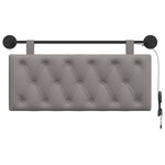vidaXL Tête de lit suspendue Avec lumière LED Taupe Tissu