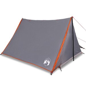 vidaXL Tente de camping 2 personnes gris et orange imperméable