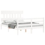 vidaXL Cadre de lit sans matelas blanc 120x200 cm bois massif