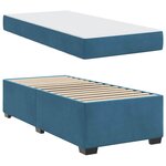 vidaXL Cadre de lit avec matelas Bleu foncé 100 x 200 cm Velours