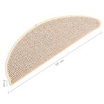 vidaXL Tapis d'escalier 15 pièces 65 x 21 x 4 cm Blanc et marron Demi-rond Grand