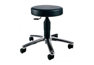 Tabouret tournant 'TEC 70 chromé'  matière: noir TOPSTAR