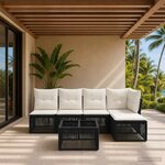 vidaXL Ensemble de canapé de jardin 6 pc Noir polyrotin