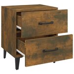 vidaXL Tables de chevet 2 Pièces Chêne fumé 40x35x47 5 cm