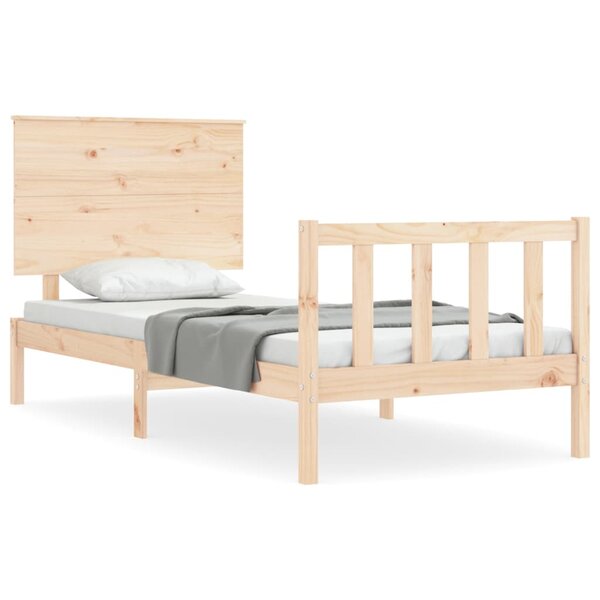 vidaXL Cadre de lit et tête de lit 100x200 cm bois massif