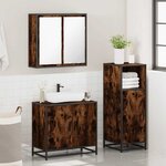 vidaXL Ensemble de meubles de salle de bain 3 Pièces Chêne fumé