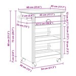 VidaXL Chariot de cuisine BODO gris 67 5x45x80 cm