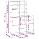 vidaXL Armoires latérales 5 Pièces ODDA 40x24x79 cm bois massif pin