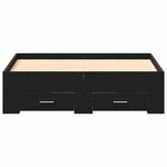 vidaXL Cadre de lit avec tiroirs avec tiroir Chêne noir 120 x 190 cm