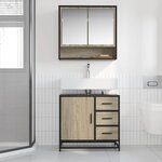vidaXL Armoire lavabo de salle de bain chêne sonoma bois d'ingénierie