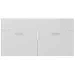 vidaXL Armoire d'évier Blanc brillant 90x38 5x46 cm Bois d’ingénierie
