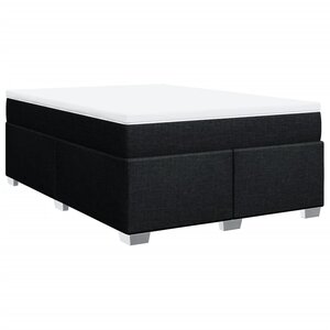 vidaXL Sommier à lattes de lit avec matelas Noir 140x200 cm Tissu