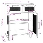 vidaXL Buffet Blanc 60x30x75 cm Bois de pin massif et rotin naturel