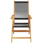 vidaXL Ensemble à Manger de jardin 7Pièces noir polypropylène bois massif