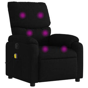 vidaXL Fauteuil inclinable de massage noir tissu