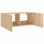 vidaXL Meuble TV mural avec lumières LED chêne sonoma 100x35x41 cm