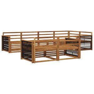 vidaXL Ensemble de canapés d'extérieur 7 Pièces Naturel