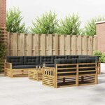 vidaXL Ensemble de canapés d'extérieur 9 Pièces Blanc et anthracite