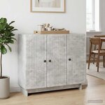 vidaXL Buffet Gris béton 89 x 34 5 x 80 cm Bois d'ingénierie