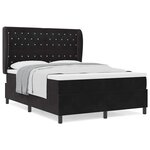 vidaXL Lit à ressorts avec matelas noir 140x200 cm en velours
