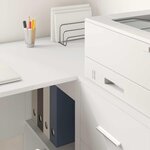 vidaXL Bureau d'angle 2 Pièces Blanc 102 x 50 x 75 cm Bois d'ingénierie