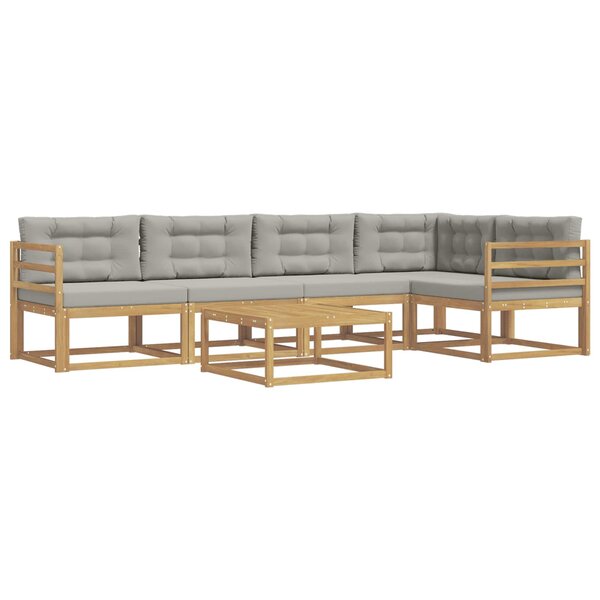 vidaXL Ensemble de canapés d'extérieur 6 pc Blanc et gris clair