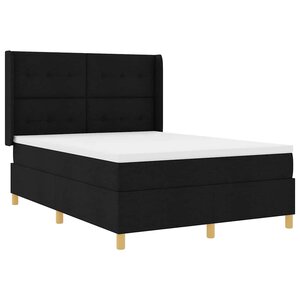 vidaXL Lit à ressorts avec bandes LED Noir 160 x 200 cm tissu