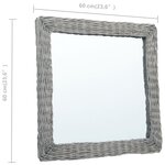 vidaXL Miroir 60x60 cm Osier