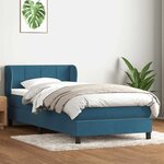 vidaXL Sommier à lattes de lit et matelas bleu foncé 80x220 cm velours