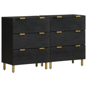 vidaXL Buffets 2 Pièces noir 60x33x75 cm bois d'ingénierie