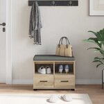 vidaXL Banc d'entrée avec coussin Chêne Sonoma 60 x 38 x 46 cm