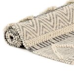 Vidaxl tapis laine tissée à la main 160x230 cm blanc/gris/noir/marron