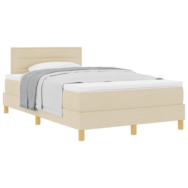 vidaXL Lit à ressorts avec coussin Crème 120 x 190 cm tissu
