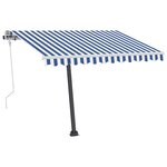 Vidaxl auvent manuel rétractable sur pied 300x250 cm bleu/blanc