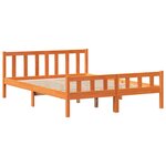 vidaXL Cadre de lit et tête de lit cire marron 150x200 cm bois de pin