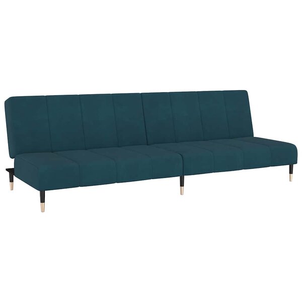 vidaXL Canapé-lit à 2 places Bleu Velours