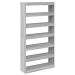 Bibliothèque/Classeur vidaXL Noir Chêne 100x30x198 cm en bois d'ingénierie
