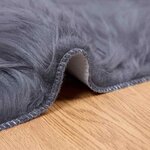 vidaXL Tapis en Peau de Mouton Synthétique Anthracite 100 x 200 cm