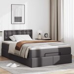 VidaXL Lit ottoman avec matelas & LED gris 120x190cm similicuir