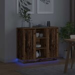 vidaXL Buffet LED Bois ancien 90 x 32 x 75 cm Bois d'ingénierie