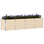vidaXL Jardinière Ivoire 240 x 80 x 75 cm Acier