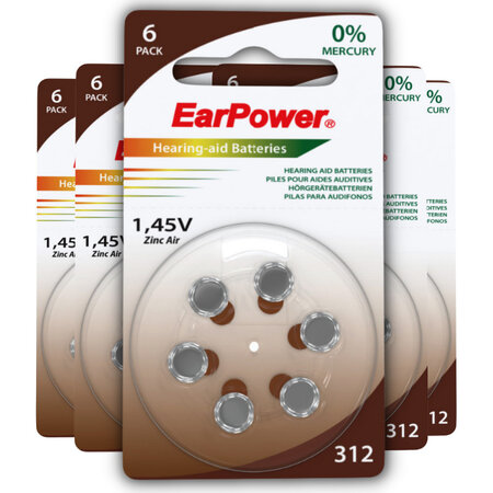 Piles auditives earpower a312  5 plaquettes